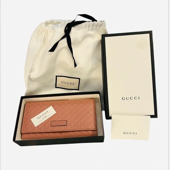 Gucci Microguccissima leather flap continental wallet in pink with chain - Picture 4 of 14